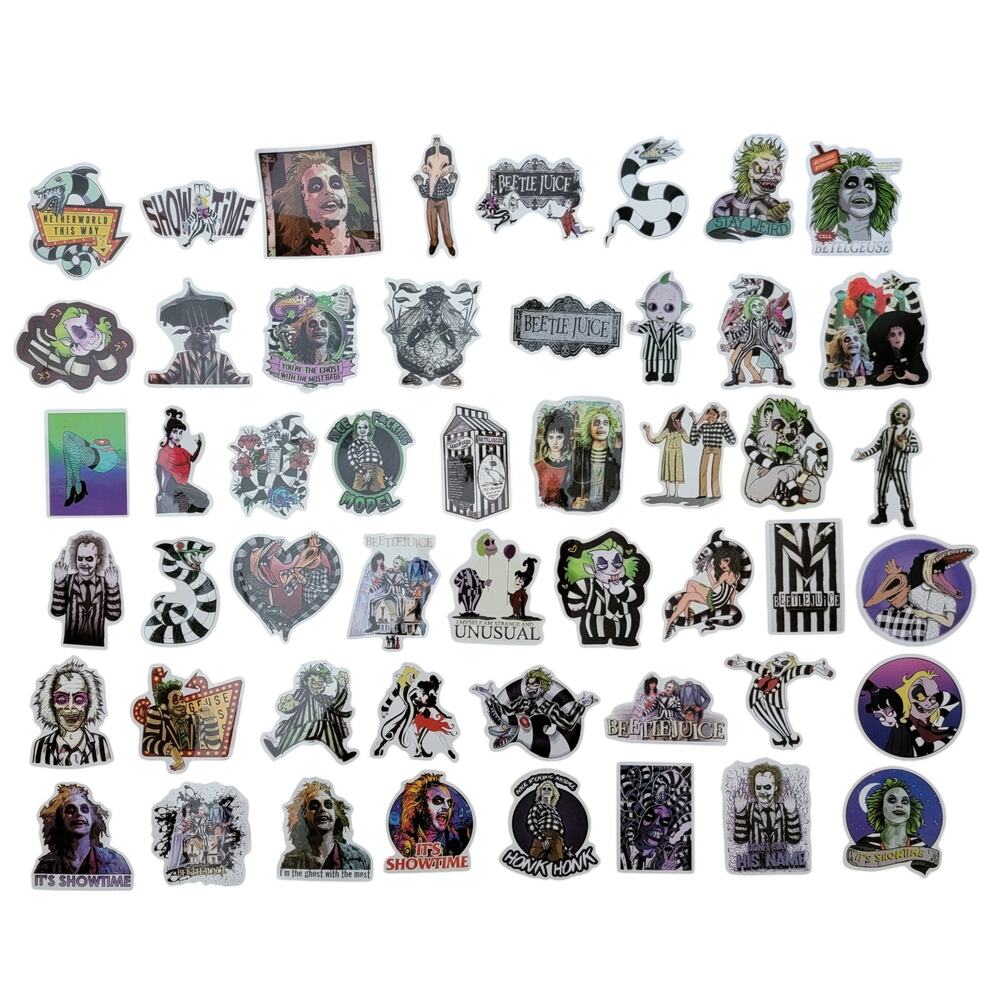Beetlejuice Stickers‎ Lot 50 Retro 80s Collectible Stocking Stuffer Lydia Deetz